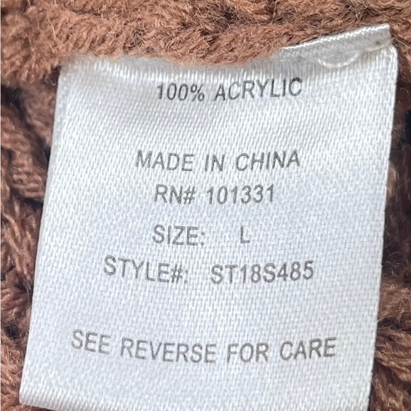 Women’s Charlotte Russe Brown Chucky Knit Sweater Size Large - Picture 4 of 4